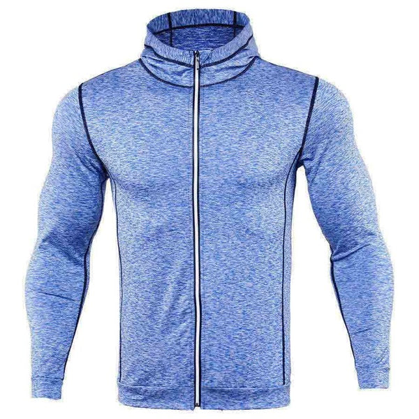 2018 New Mens Running Jackets Fitness Sports Coat Hooded Tight Hoodie Gym Soccer Training Run Jogging Jackets Reflective zipper