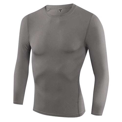 Men's Add Woollen Compression Tight Long sleeve Warm Thermal Running Tight T-Shirt Fitness Gym Soccer Jerseys Shirts Sportswear