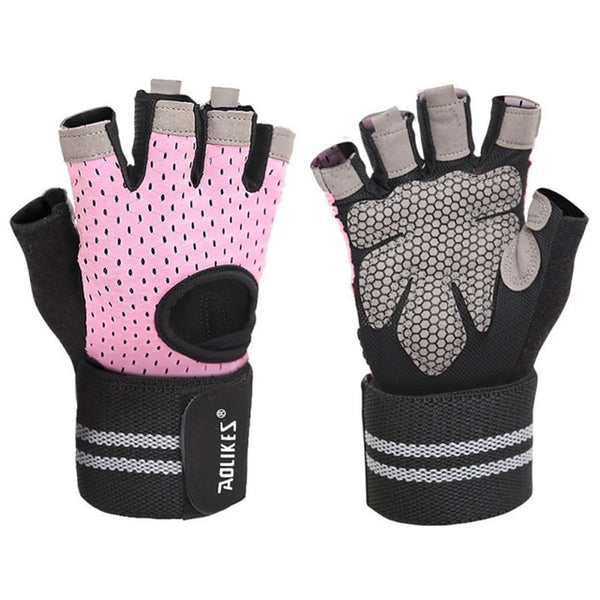 Men Women Half Finger Sports Training Gloves Gym Fitness Weightlifting Gloves Anti-slip Resistance Exercise Training Wrist Glove