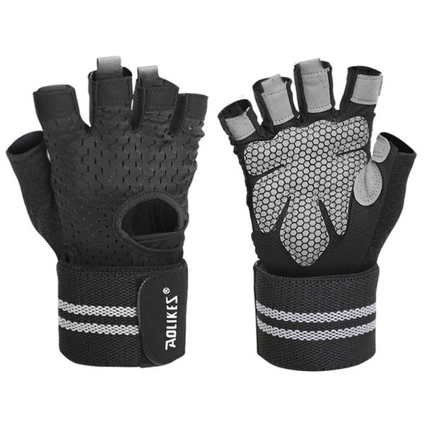 Men Women Half Finger Sports Training Gloves Gym Fitness Weightlifting Gloves Anti-slip Resistance Exercise Training Wrist Glove